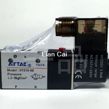Airtac 1/8 ''Порты 3V210-06 2 позиции 3 пути Соленоидный клапан AC/DC 12 V 24 V AC110V 220 V