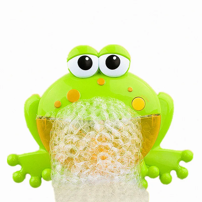 

Baby Bath Toys Cute Frog Shape Music Bubble Maker Machine Bathroom Bathtub Soap Machine Kids Toys with Songs for Children Gifts