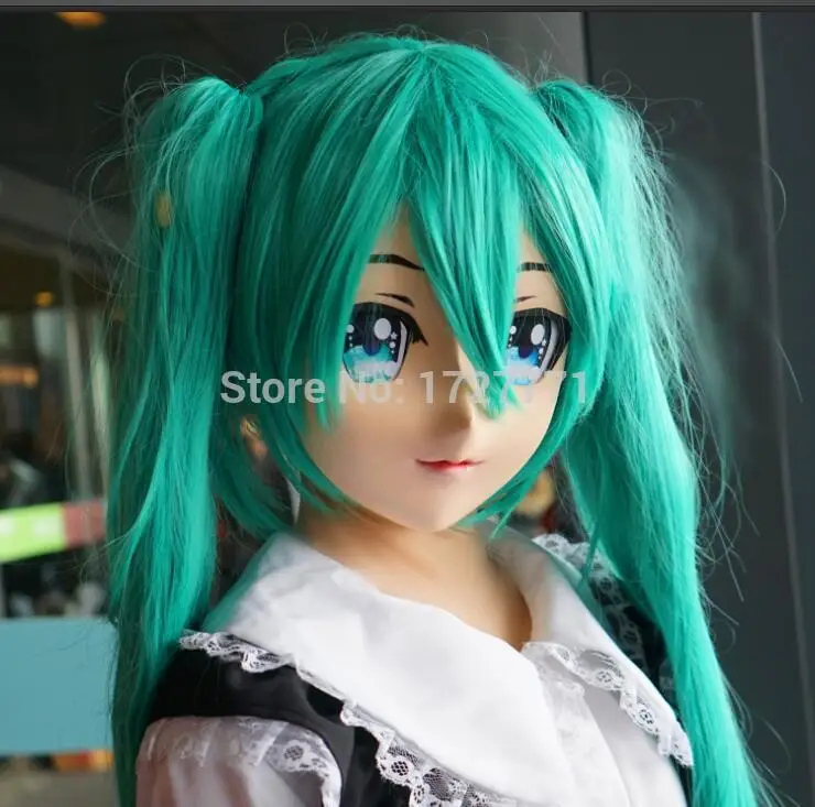 슈퍼 품질 수제 여성 수지 하프 페이스 마스크 (KM9176), 일본 애니메이션 코스프레, Kigurumi 마스크, 복장 도착자 인형