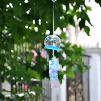 

Japanese Culuture Glass Bell Furin Wind Chimes Home Hanging Decor Sunshine Pattern