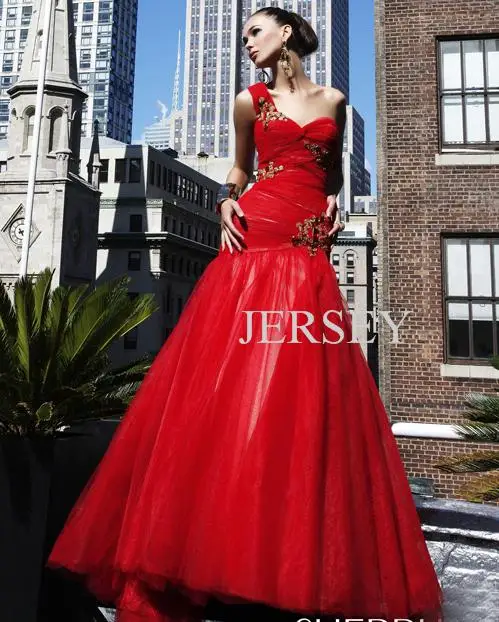 

free shipping 2016 plus size black dress vestidos formal dresses floor length red long tulle dress one shoulder evening dresses