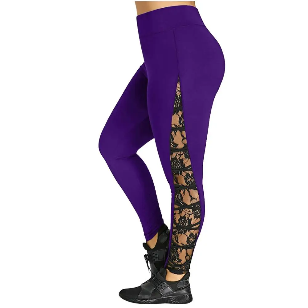 

2019 Spodnie damskie Pants Solid Hip Running Leggings Elastic Stretch lace Pants Breathe High Waist Quick Drying Swetpants BD