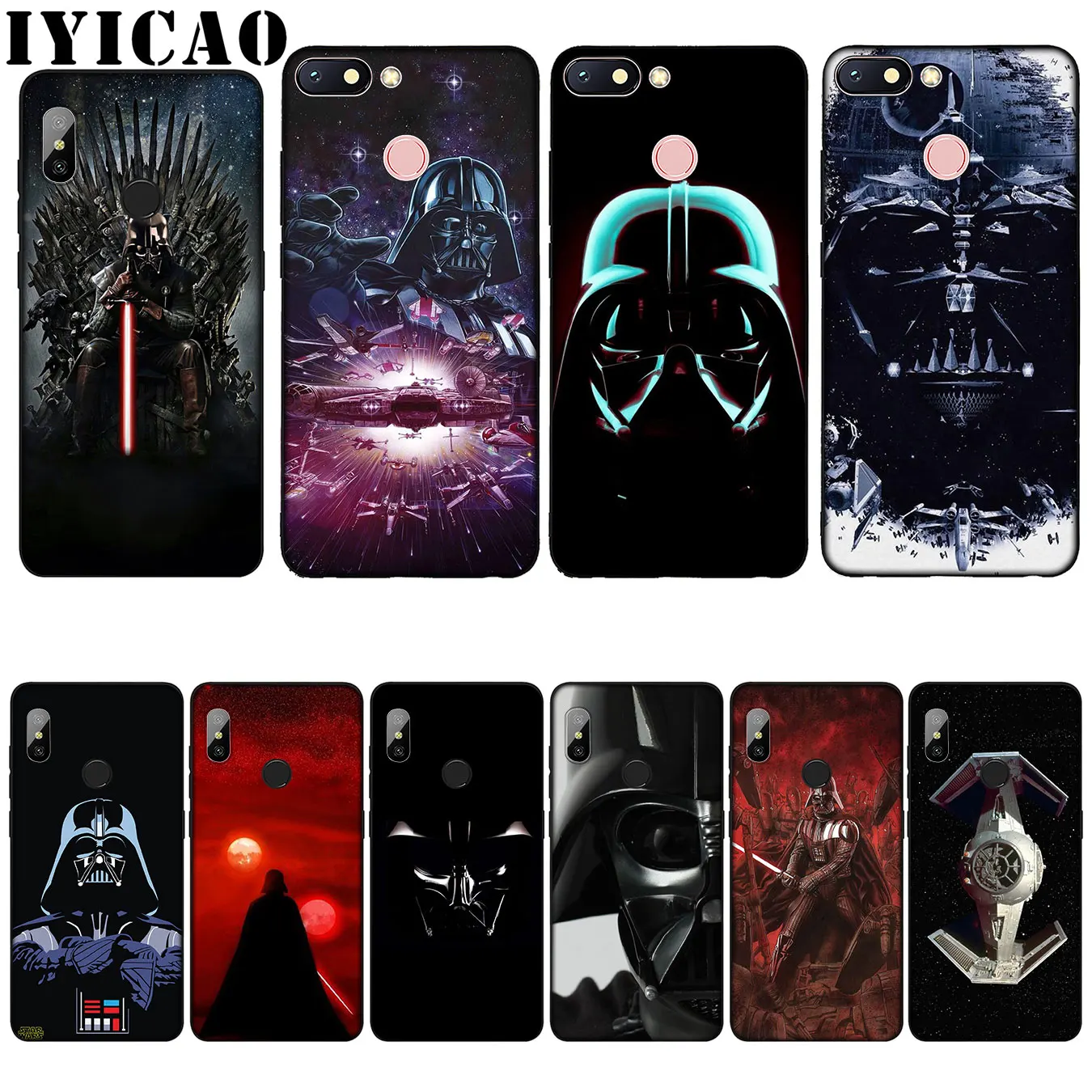 IYICAO Star Wars Exquisite Silicone Soft Case for Xiaomi Redmi 6A 5A Note 7 4 4X 5 Plus 6 Pro Black TPU Cover |
