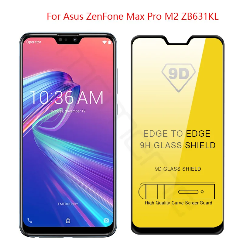 Asus Zenfone Max Pro M2 ZB631KL Full Glue Tempered Glass 9D Coverage Protective Film For Screen Protector | Мобильные телефоны и