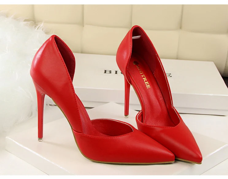 BIGTREE/новые женские туфли-лодочки модная обувь на высоком каблуке Женская обувь черного, розового, желтого цвета женская свадебная обувь женская обувь Размеры 35-40