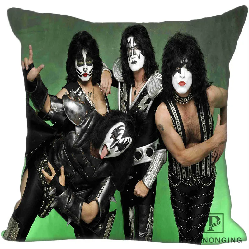 

Custom Decorative Pillowcase Horns Up Rocks Kiss Group Square Zippered Pillow Cover (One Side)80527-21-06