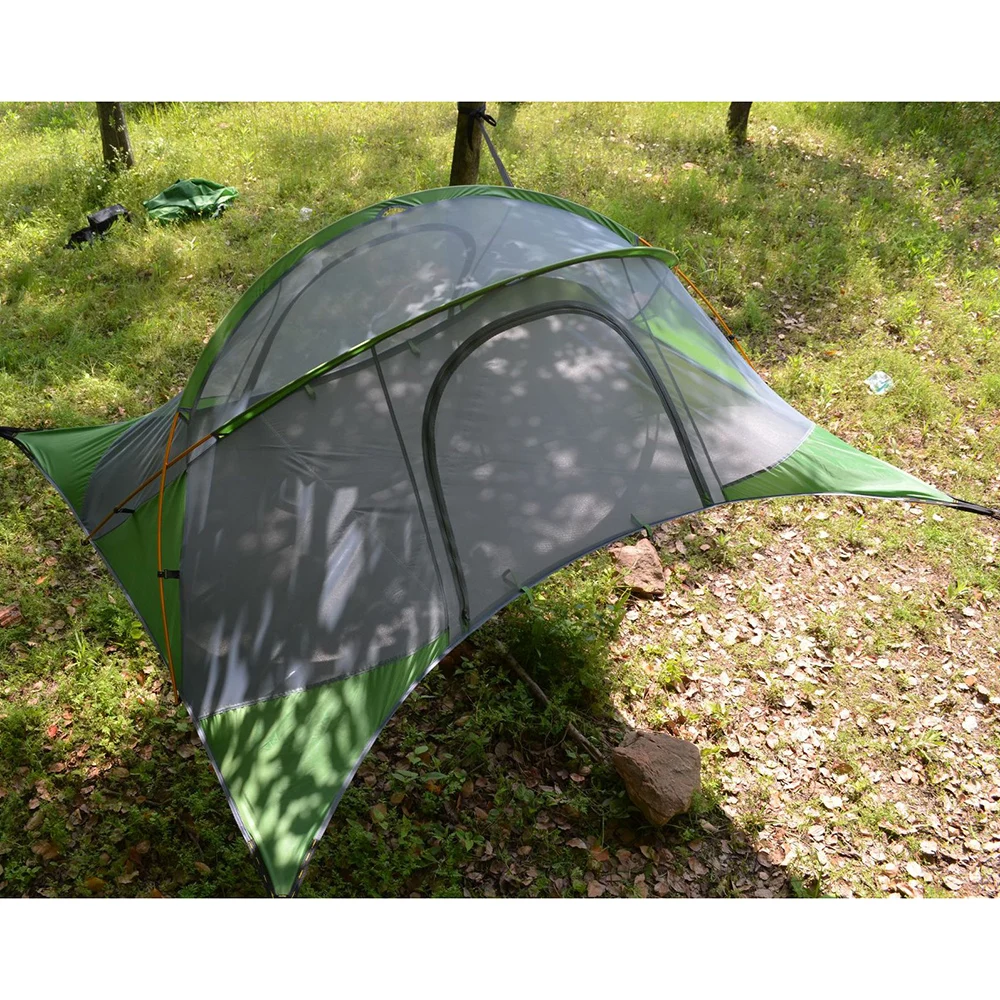 Hanging Tree House Tent Quadrangle Suspension Double Layer Hammock Camping