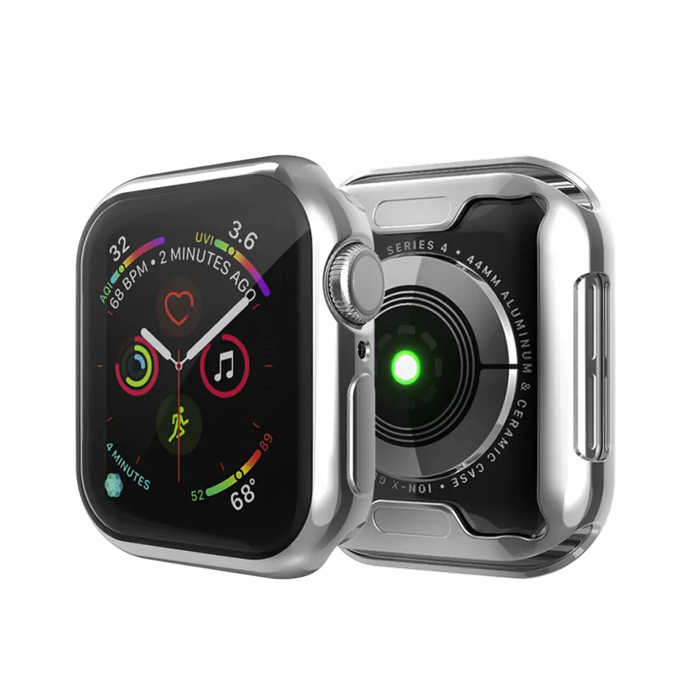 NYFundas для Apple Watch 4 5 чехол TPU защита экрана 360 Защитный чехол Прозрачный чехол для Apple iwatch серии 4 40 мм черный 40 мм