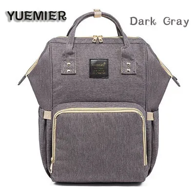 Модная сумка для подгузников для мам, Большая вместительная сумка для кормления, дорожный рюкзак, дизайнерская сумка для коляски, рюкзак для подгузников для ухода за ребенком - Цвет: dark gray