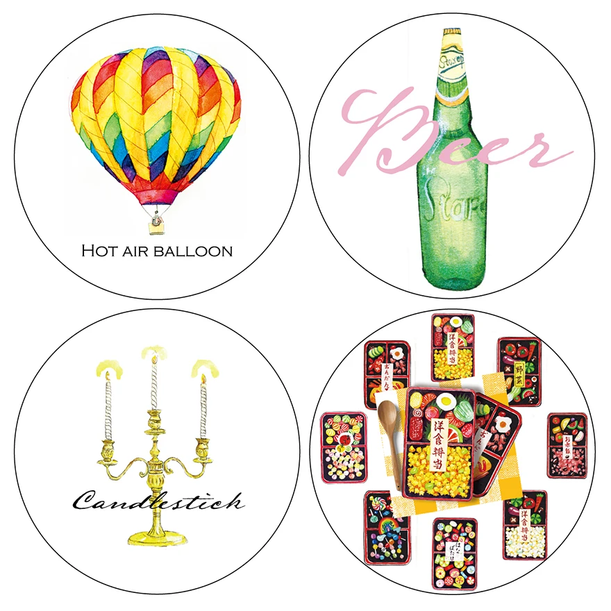 

1Roll=20/25mmx7m Hot Air Balloon /Beer Bottle/Candlestick Pattern Japanese Washi Decorative Adhesive DIY Masking Tape Sticker