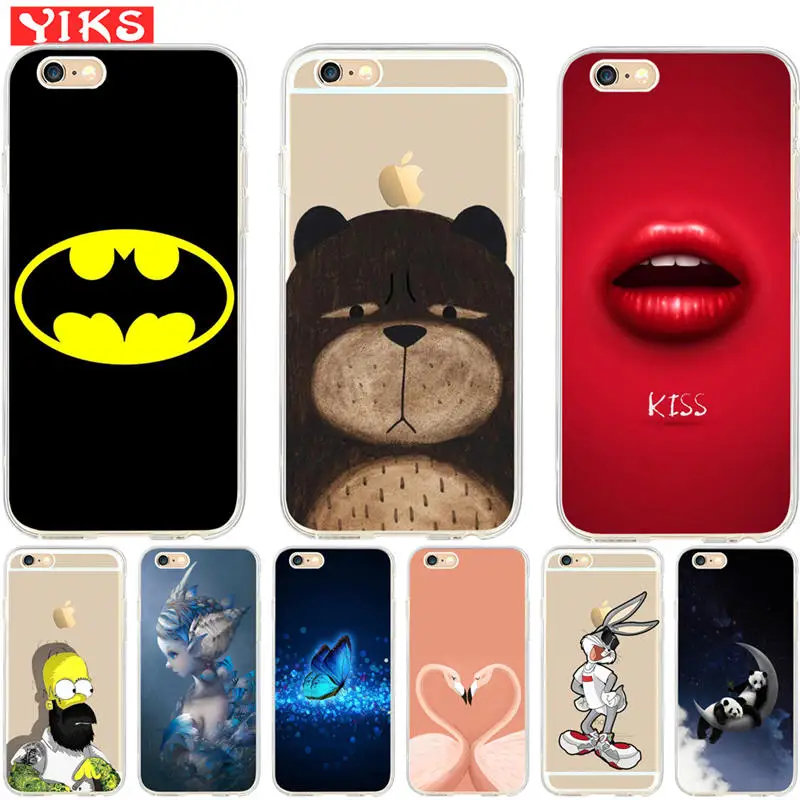 

Stylish luxury Batman Panda Soft Case coque For iPhone 7 Plus Cat Case for iPhone X 5s 6S 7 8 Plus Phone Case shell Skin Etui