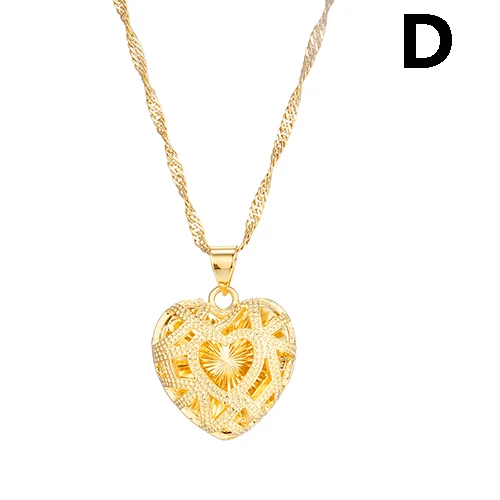 Ethlyn романтические юбилейные ювелирные изделия золотого цвета Кулон в виде сердца с 45 см ожерелья для женщин девочек свадебные подарки для подруги жены - Окраска металла: D