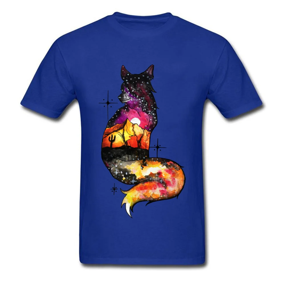 Plain Man T Shirt Round Collar Short Sleeve Cotton Galaxy Desert Fox Tees Fashionable Tees Wholesale Galaxy Desert Fox blue