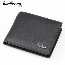 Baellerry Genuine Leather Men Wallets Short Design Card Holder Coin Pocket Casual Brand Male Purse Male Purse Top Quality