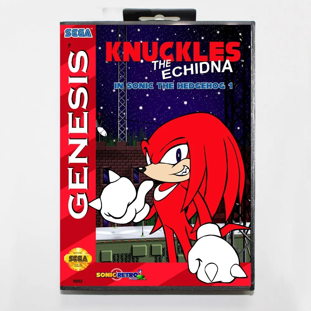 Карточная игра Knuckles The Echidna In Sonic The Hedgehog 1 16 bit MD с розничной коробкой для sega Megadrive/Genesis