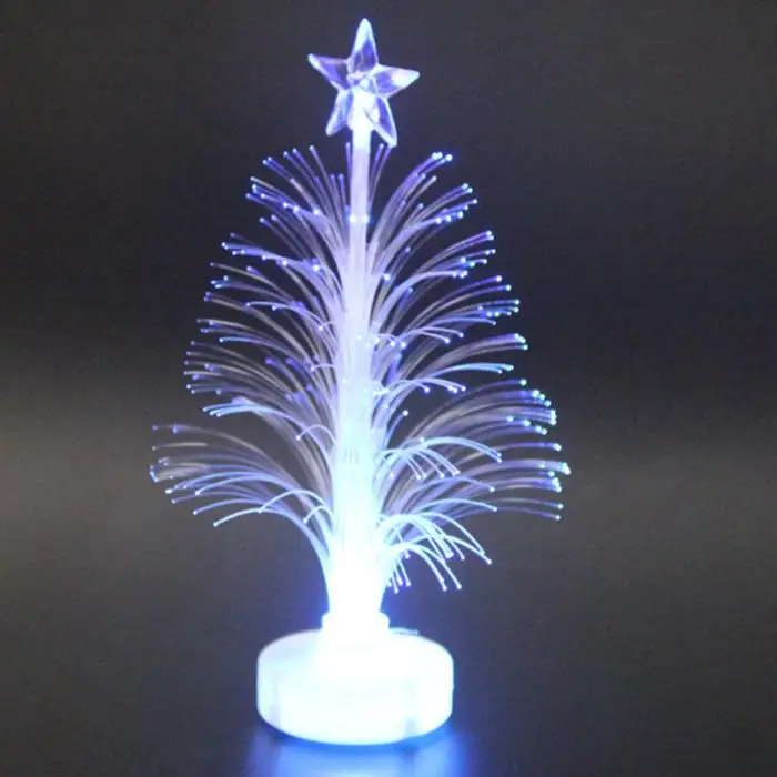 Цветной волоконно-оптический светодиодный светильник мини Рождественская елка с верхней звездой на батарейках HUG-предложения