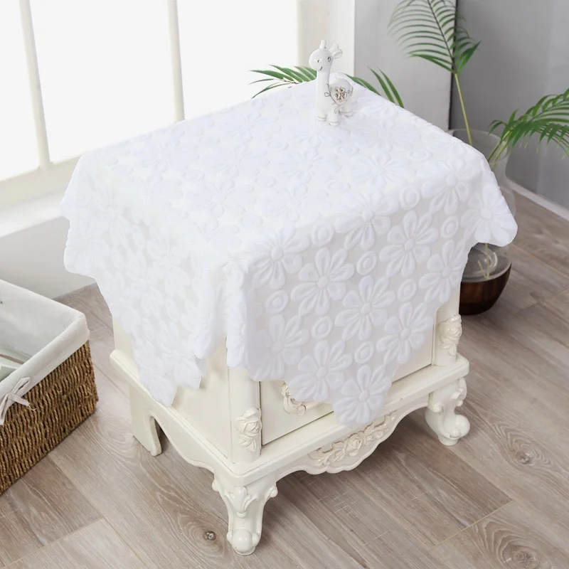

Lace microwave bedside table cover towel set dust cover multi-function towel