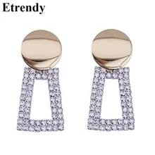 Big Geometric Drop Dangle Earrings For Women Personality Rhinestone Square Statement Earrings Fashion Jewelry Party Bijoux Big Geometric Drop Dangle Earrings For Women Personality Rhinestone Square Statement Earrings Fashion Jewelry Party Bijoux
