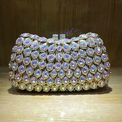 

Women gold Crystal diamond Evening Bags Party Cocktail Purses and Handbags Ladies Gala Dinner Clutch purse clutches bags gift