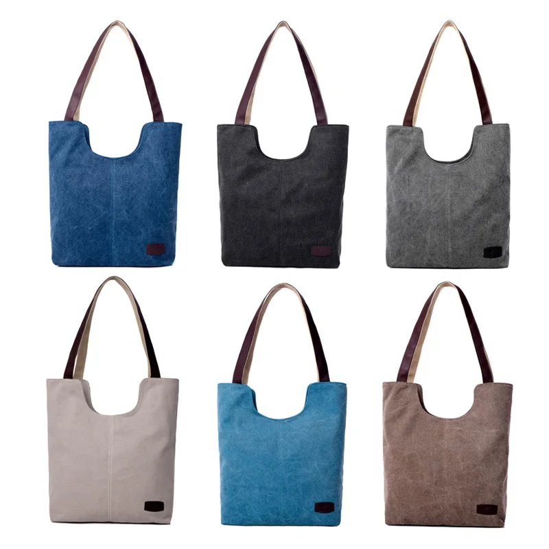 

Bags For Women 2019 Handbag Solid Color Cotton Linen Large Capacity Shoulder Bag for Shopping LBY2019