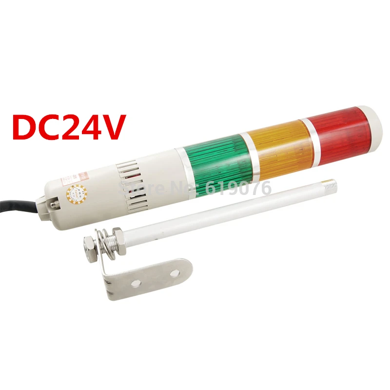 

DC24V Yellow Red Green Buzzer Sound Tower Industrial Signal Warning Light Alarm Apparatus
