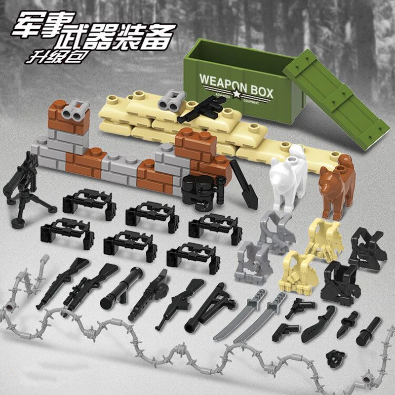 

Military Weapon Box Model Soldier Gun Weapon Accessories Blocks Compatible Legoing Toy Children Model Gift For Kids