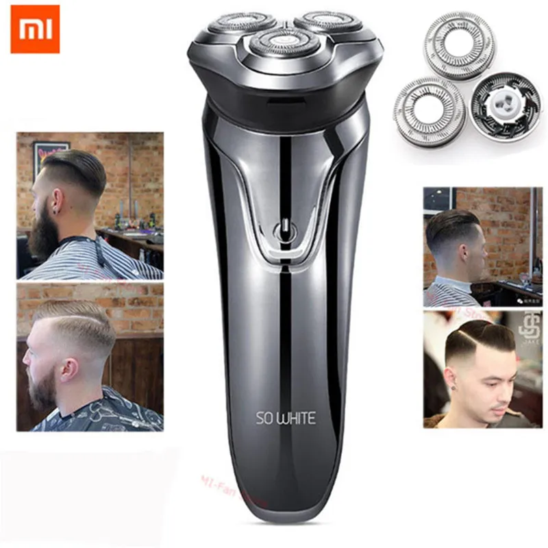 

Xiaomi SO WHITE Cordless 3D Smart Control Shaver USB Charging Beard Electric Razor Face Men Care Multifunction Strong Trimmer #