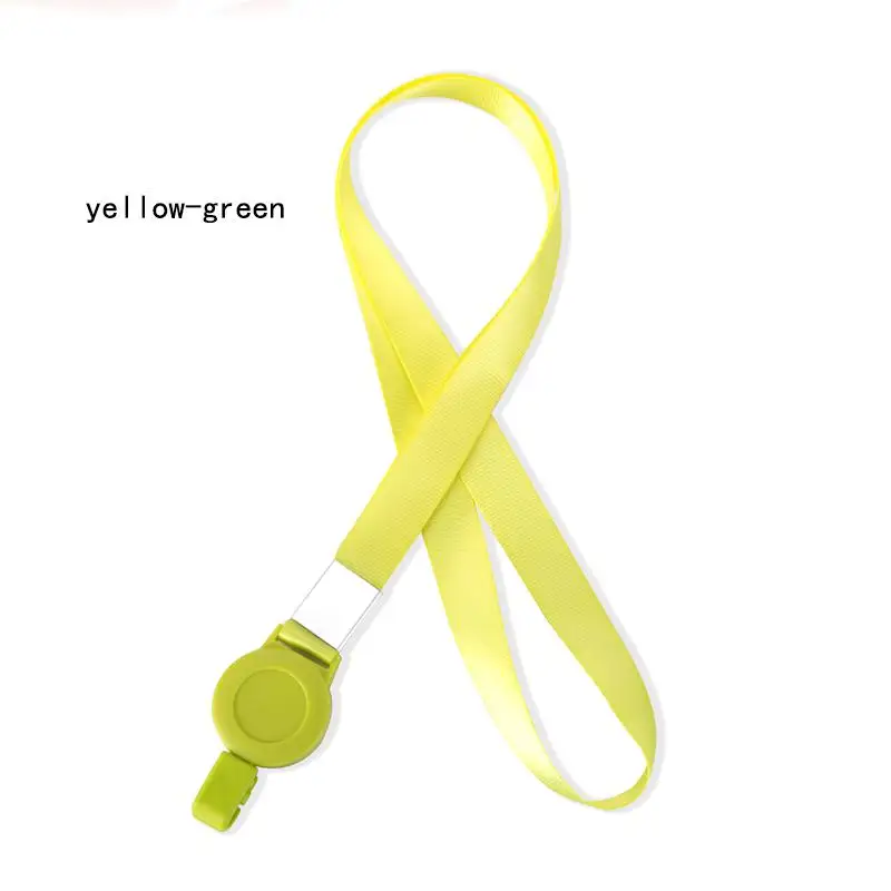 yellow green 50 шт. 1,5 см имя Подвеска значок медсестры держатель карты бейдж со шнурком катушка значок легко Пряжка шеи ремешок для работы Карты Чехол стрейч веревка - Цвет: yellow green