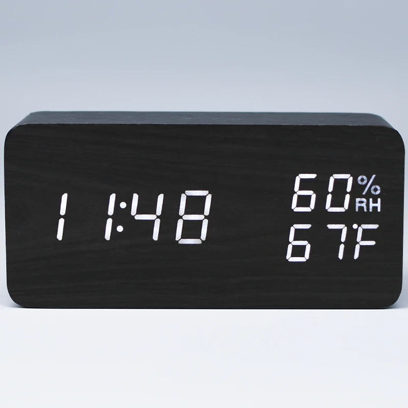 Large LED Digital Alarm Clock Sound Control Student Clock Electronic