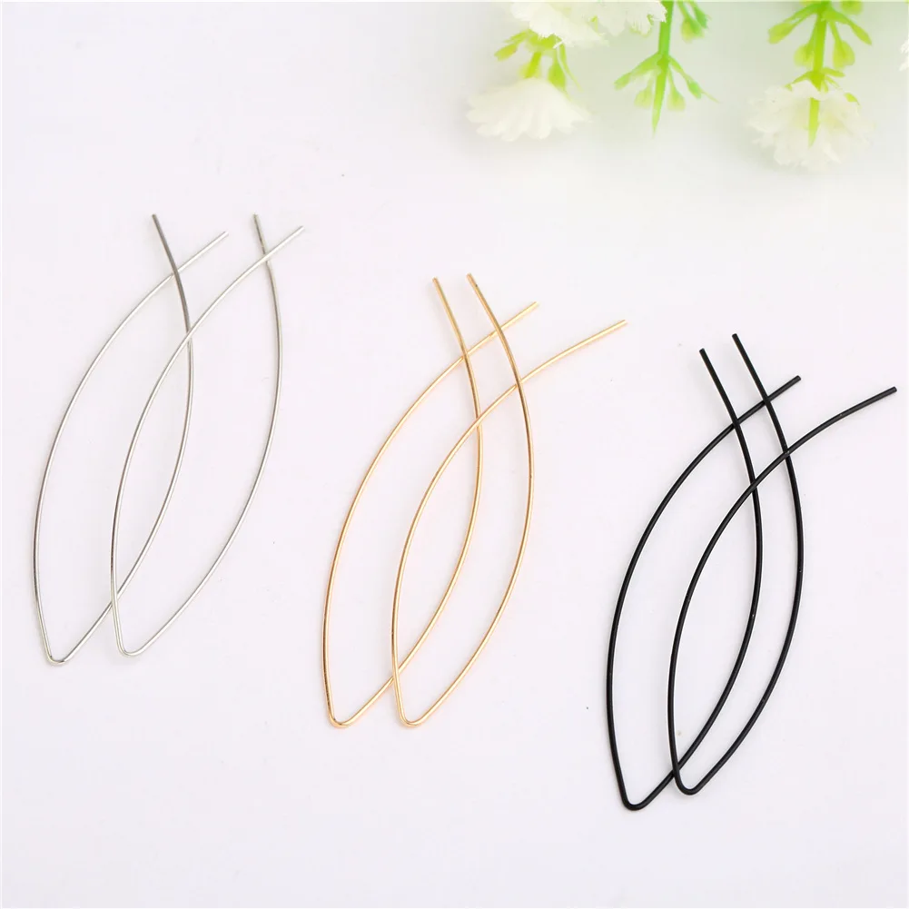 

European and American fashion jewelry extremely simple exaggerated abstract art copper fish-shaped handmade earrings