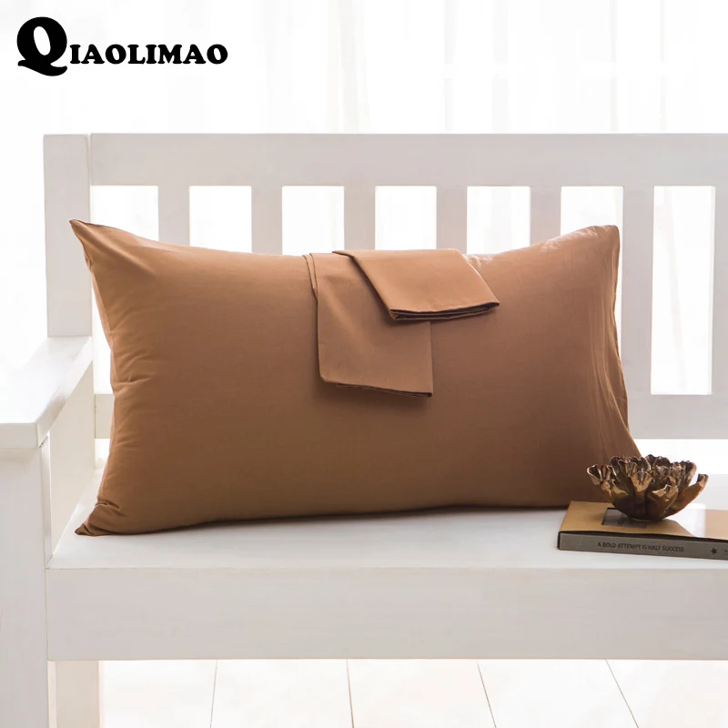 Simple 100Cotton Solid Color Pillow Case 40*60cm 50*75cm 50*90cm Rectangular Pillowcase