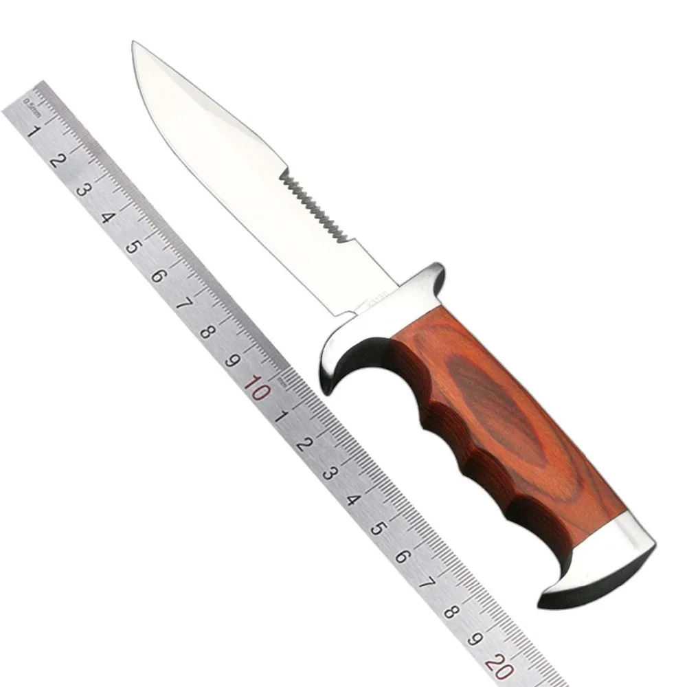 DuoClang нож с фиксированным лезвием 5Cr13 стальной Палисандр Ручка Портативный Кемпинг небольшой прямой нож инструмент и нейлоновый нож сумка