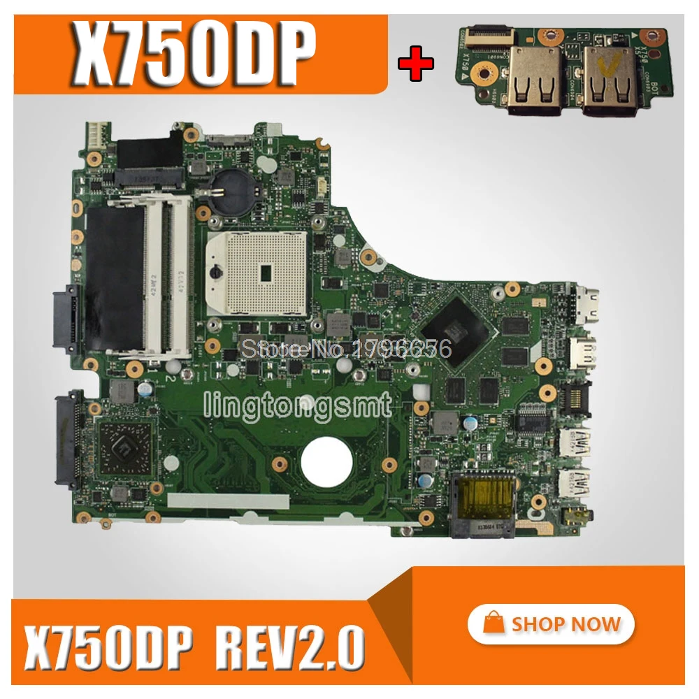 send board+X550DP Motherboard rev2.0 For ASUS X750DP K550D X550D X550DP