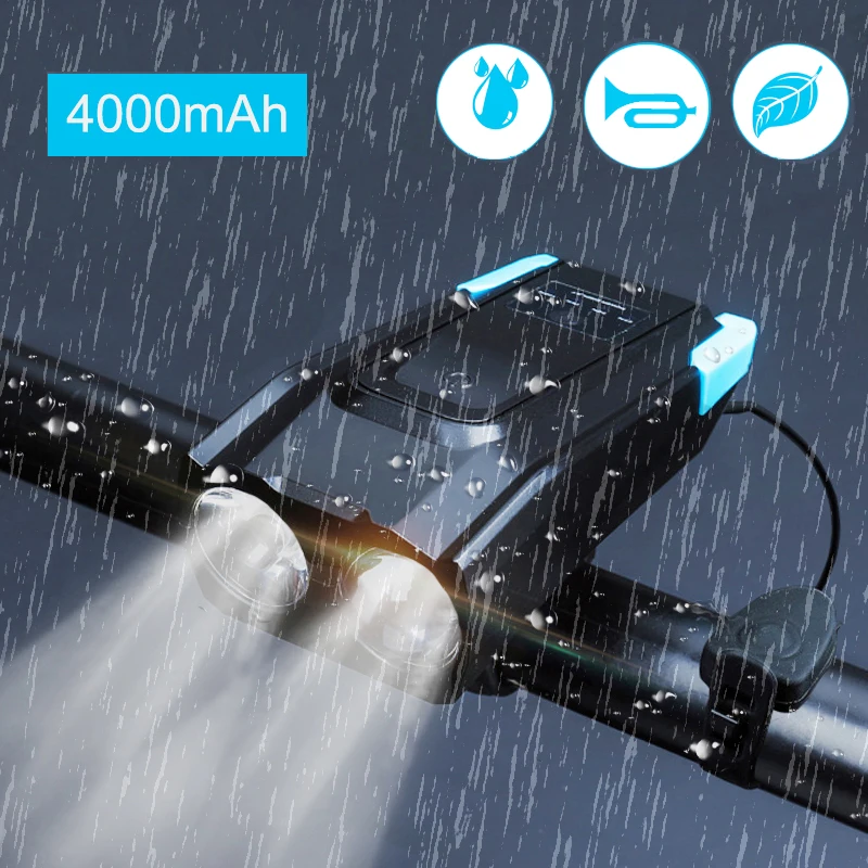Встроенный 4000 мАч велосипедный передний светильник с датчиком интеллектуальный