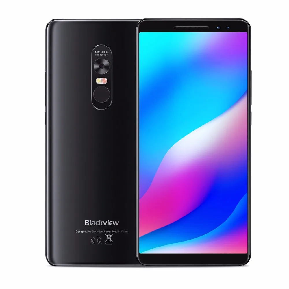 

Blackview MAX 1 Smartphone 6GB+64GB 6.01" Screen 4680mAh MT6763T Octa Core Android 8.1 Dual SIM Mobile Phone NFC Mini Projector