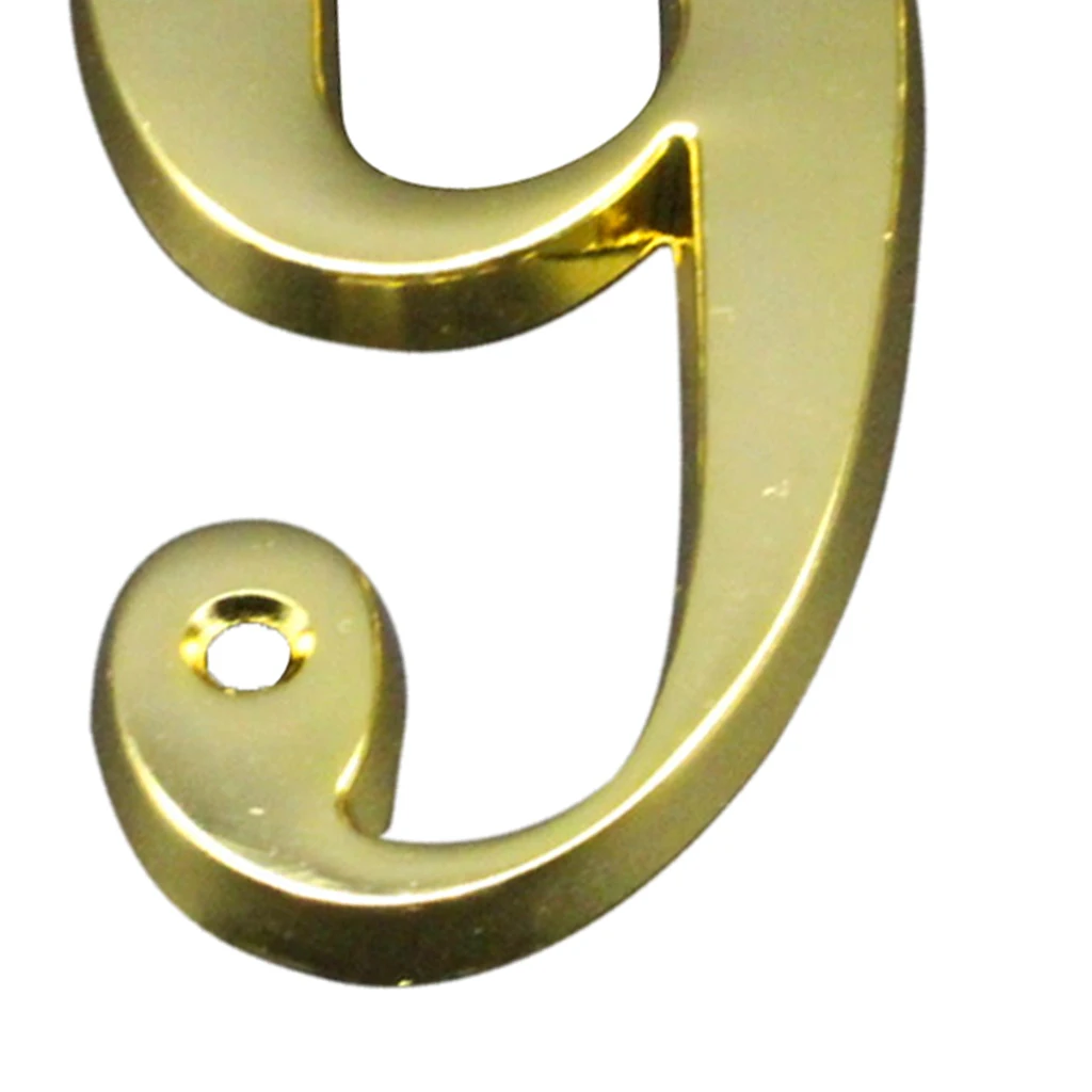 Yellow Golden House Number Big House Door Address Number Digits Aluminum Nail Fixed Big Hotel Office Door Address Sign #0-9