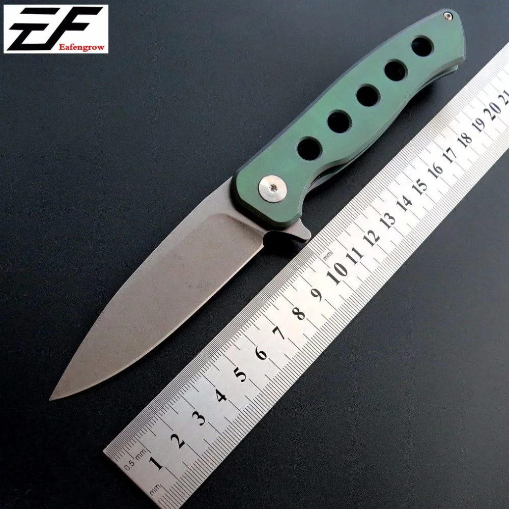 

Eafengrow EF220 58-60HRC D2 Blade Titanium Handle Folding knife Survival Camping tool Hunting Pocket Knife tactical edc tool