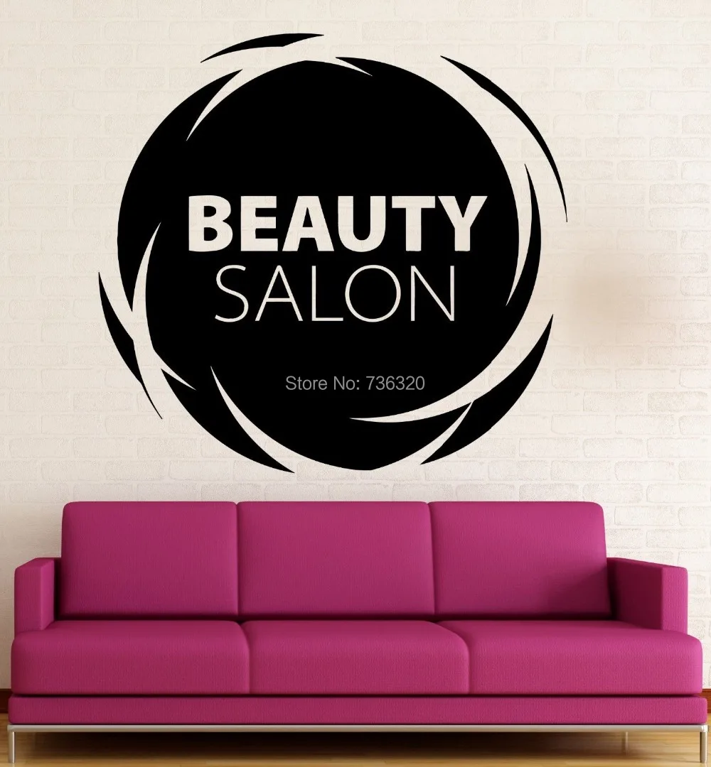 Beauty Salon Wall Stickers Hair Spa Woman Salon Logo Barber Vinyl Decal