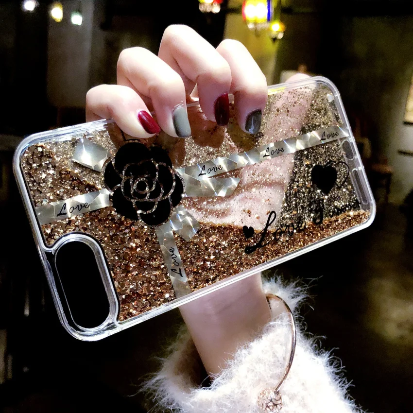 

For iPhone Case X 8 8Plus 7 7Plus Hard PC Dynamic Liquid Floral Cover Cases For iPhone 6 6s 6Plus Floral Capa Capinha iphone6sp