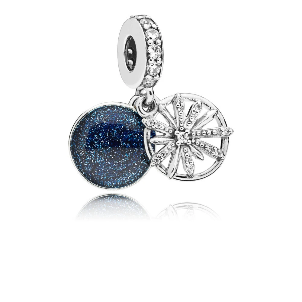 925 Sterling Silver Spiritual Dreamcatcher Dangle Charm Fit Pandora Original Bracelet Bright Blue Star Charm Fashion Jewelry