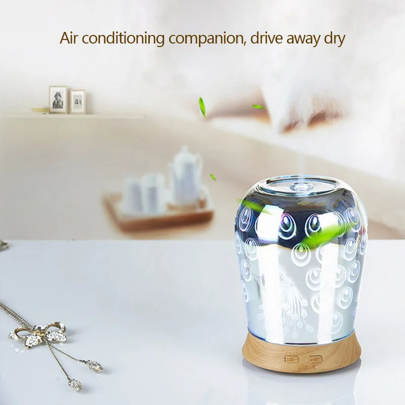 

Convenient High Quality Aroma Essential Oil Diffuser Ultrasonic Air Humidifier Wood Grain 7 Colors Change Universal HY99 ST10