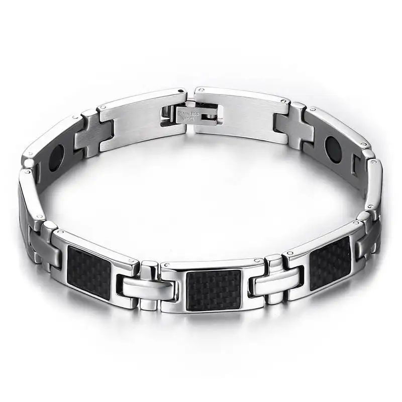 

Hot sale men magnetic bracelets bangles for men jewelry health care carbon fiber hand bracelets bangles free shipping