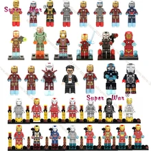 Único coleccionáveis figura Tony Stark Avengers Marvel Homem De Ferro Armadura Máquina de Guerra Patriota blocos de construção de tijolos brinquedos para as crianças