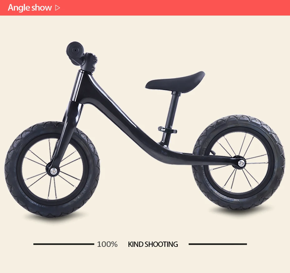 Cheap 12inch Carbon fiber Bicycle Kids Ultralight Balance Bike No-Pedal Children carbon kids bike colourful customizable 15