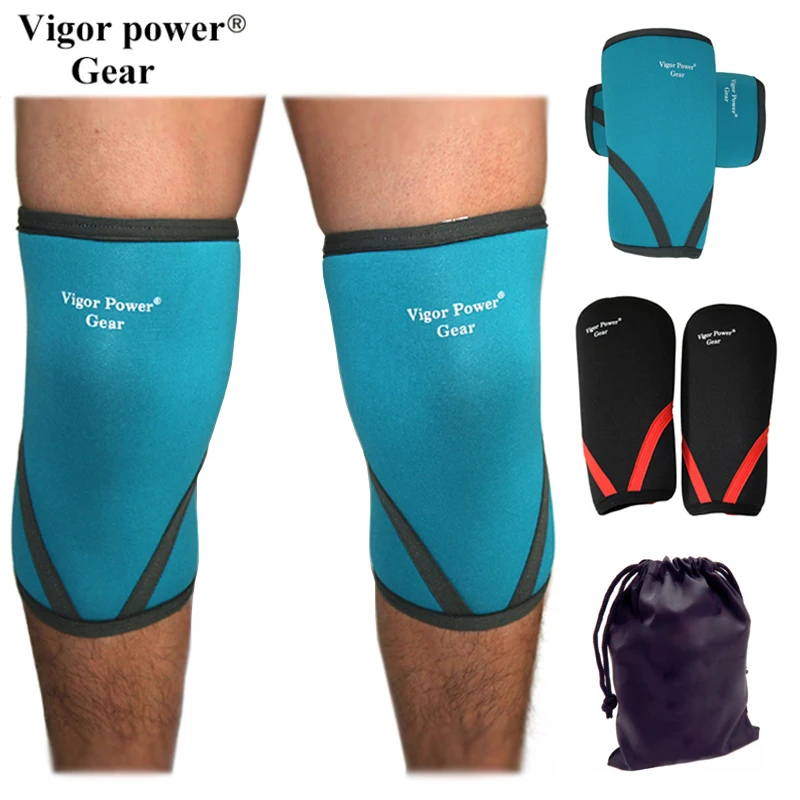 Vigor Power-7mm Neoprene Knee Sleeves Power Lifting Knee Supports Weight Lifting Stronger Fitness Crossfit