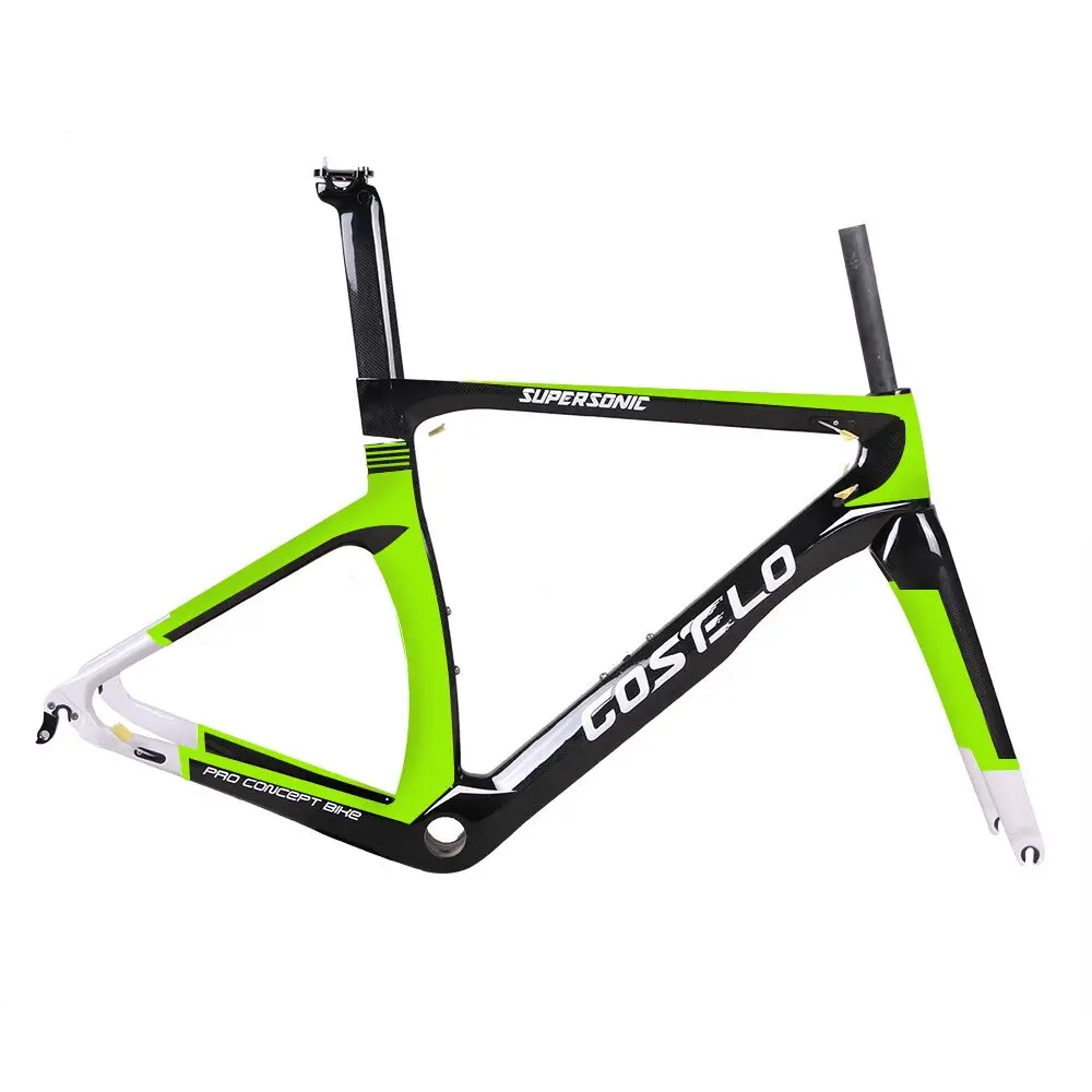 Clearance COSTELO NK1K full carbon road bike frame,fork headset clamp seatpost T1000 Carbon Road bicycle Frame free shipping 4