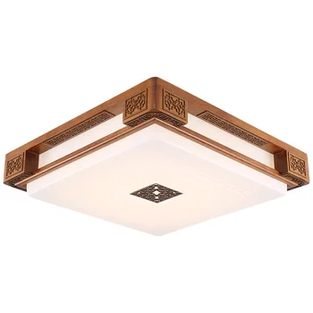 

Modern new Chinese ceiling lamp square atmospheric living room lamp simple solid wood dining room bedroom ceiling light wl425944
