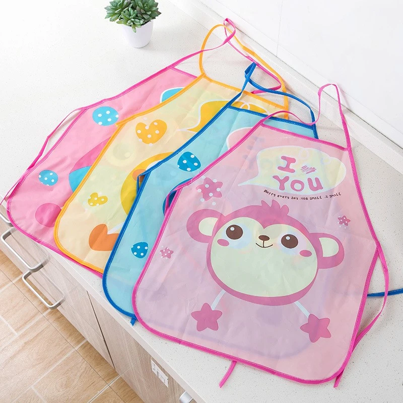 

Cartoon Children Eating Apron Kit Waterproof Anti-dressing Set with Sleeves Child Drawing Play Painting Gown Kids Baby Small Bib