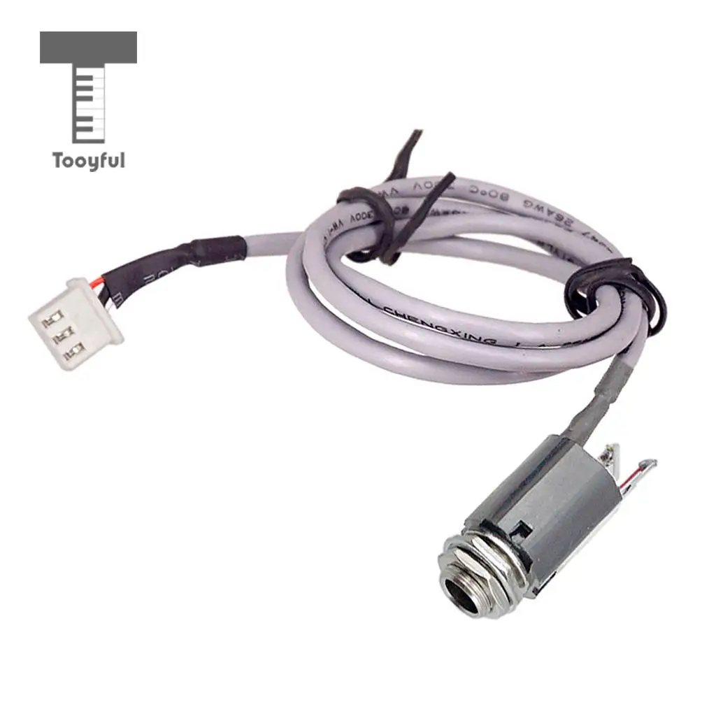 Tooyful Acoustic Guitar Pickup EQ Preamp Cable with 6.35mm Endpin Output Jack 3 Pin Plug