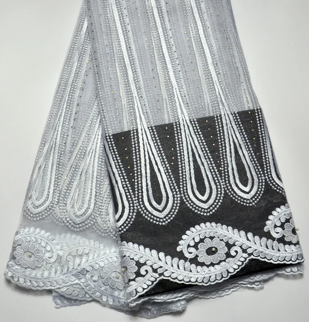 

Latest African Swiss Pure white Tulle lace Wedding lace Fabric For Men 100% High Quality African Embroidered lace For Wedding